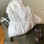 More Classic Multi-Layer Pleated Drawstring Black White Backpack for Spring Summer