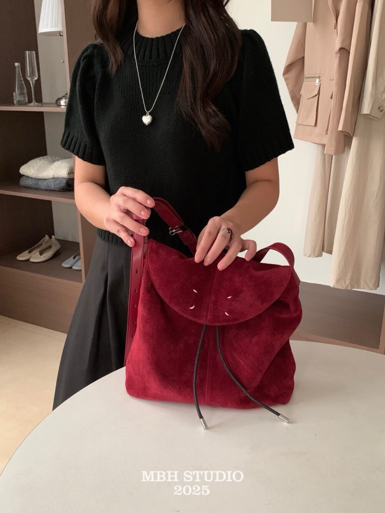 MBH Top-Grain Matte Leather Slouchy Tote Bag Large Capacity Commuter Crossbody Shoulder Bag