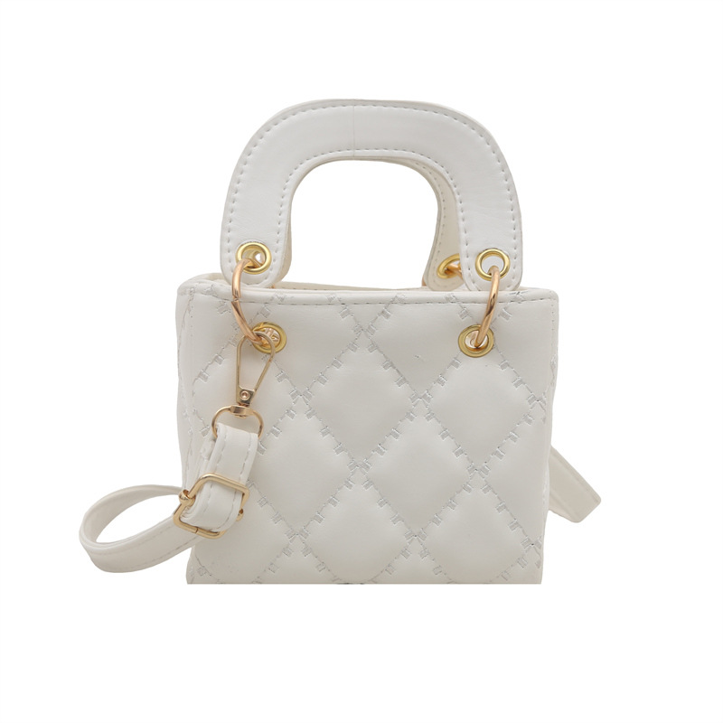 Diamond Quilted Mini Square Handbag for Women 2025 Embroidered Shoulder Crossbody Bag - Image 5
