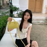 MBH Mini Boston Bowling Handbag in Top Layer Cowhide with Shoulder Strap